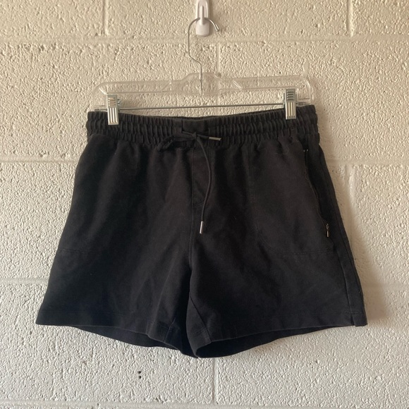 Athletic Works Black Drawstring Sweat Shorts M - Picture 2 of 5